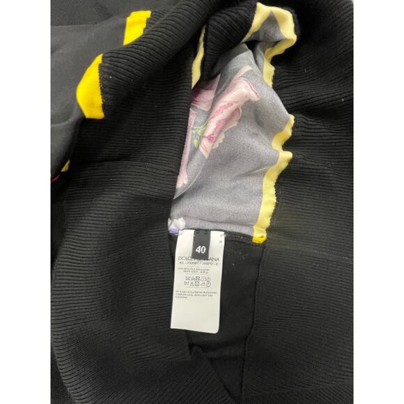 NWT Dolce & Gabbana Black Floral Print Button Cardigan Sweater top IT 38 XS - Picture 8 of 9